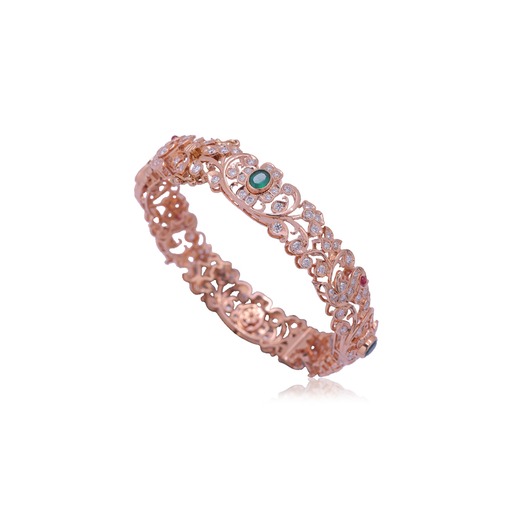 Nature Inspired with stone studded Diamond Bangles