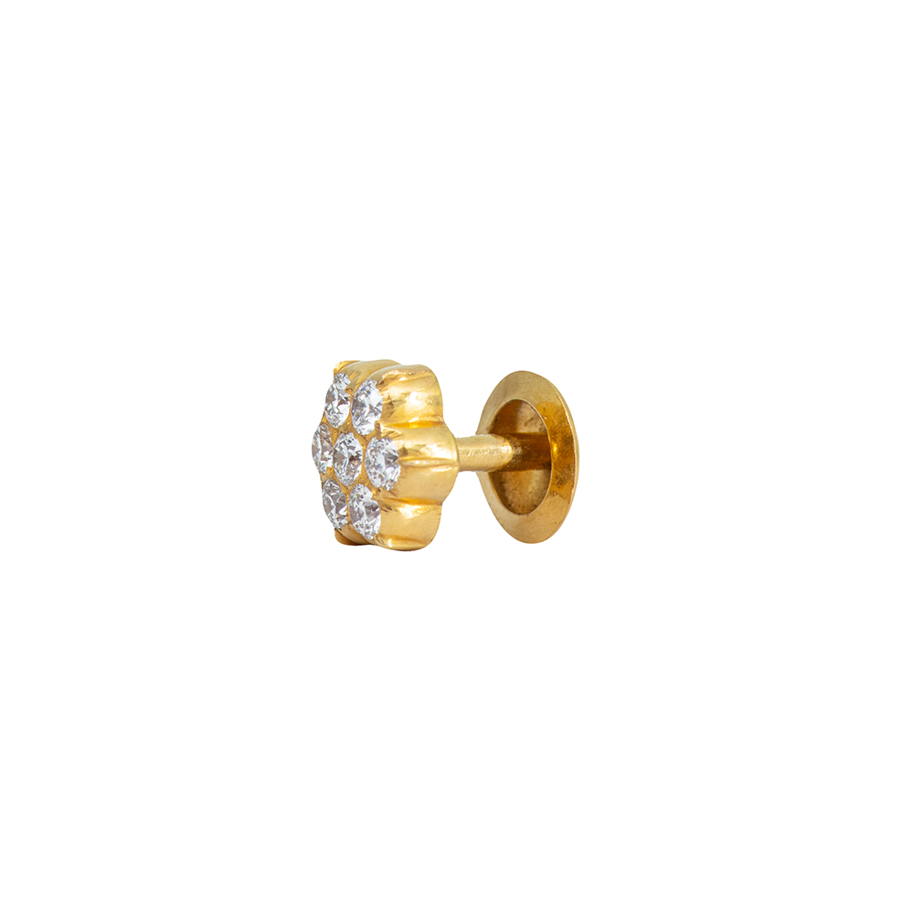 Flowery Close Setting Diamond Studs