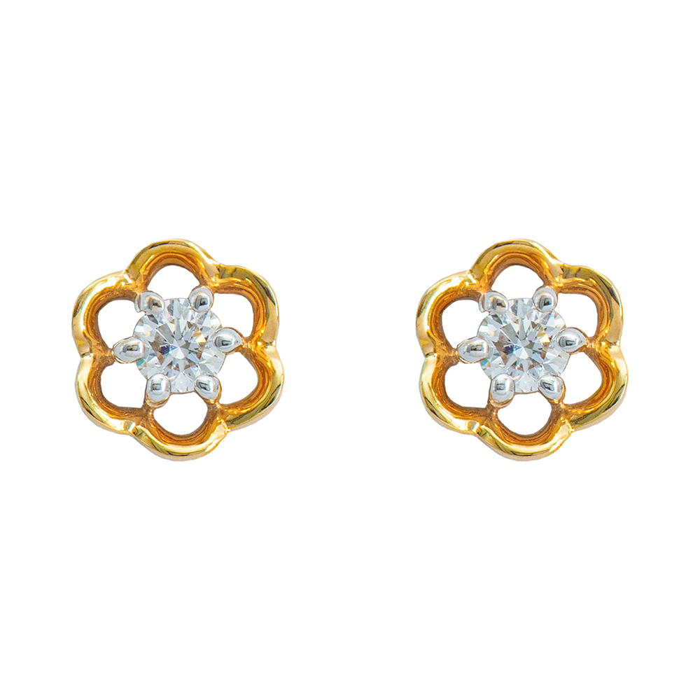 Gleaming Flower Diamond Studs