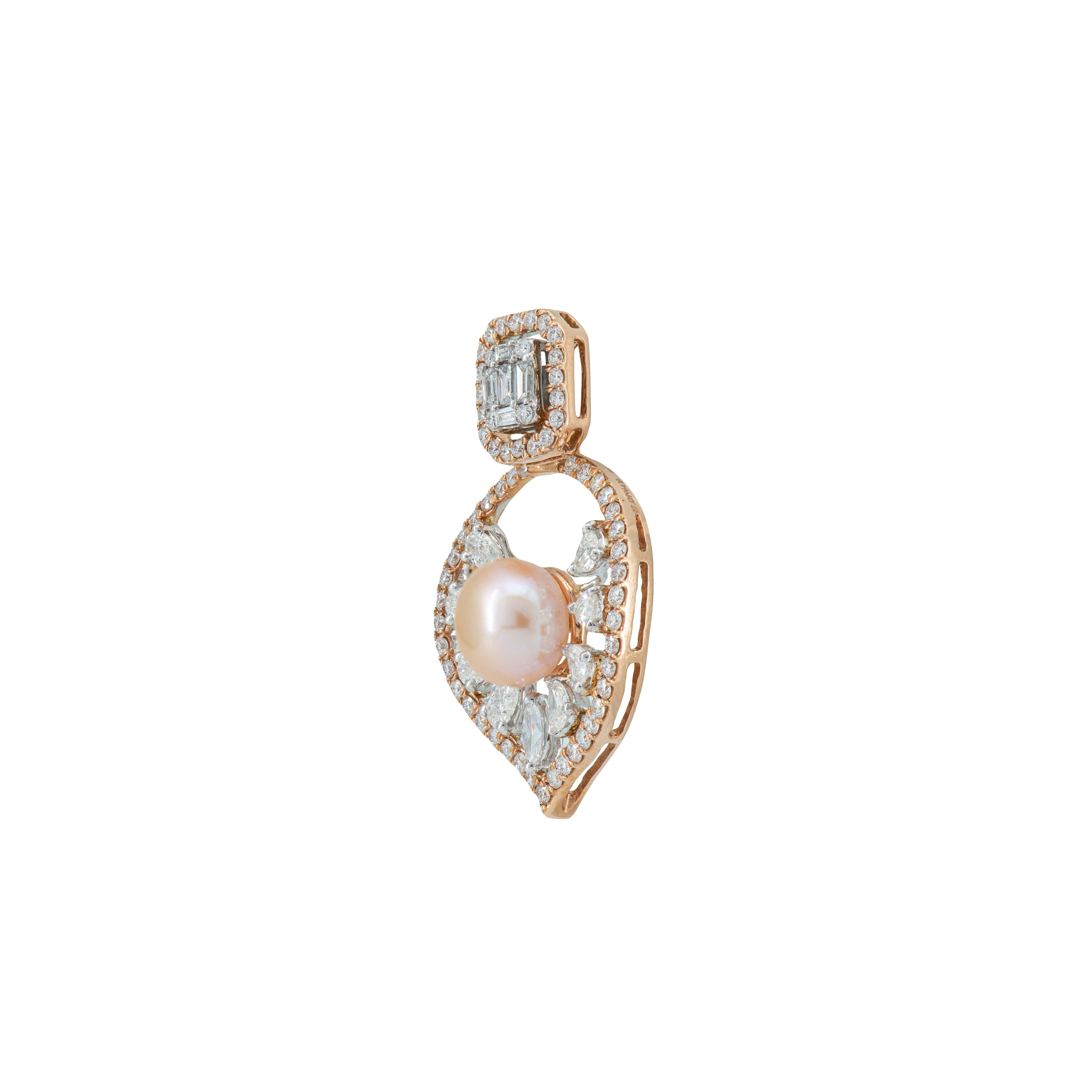 Pearl Paisley Diamond Earrings