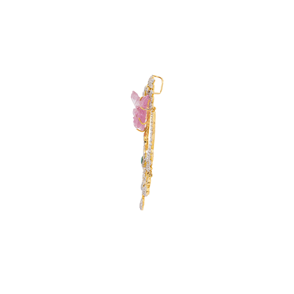 Pink Sapphire Diamond Pendant