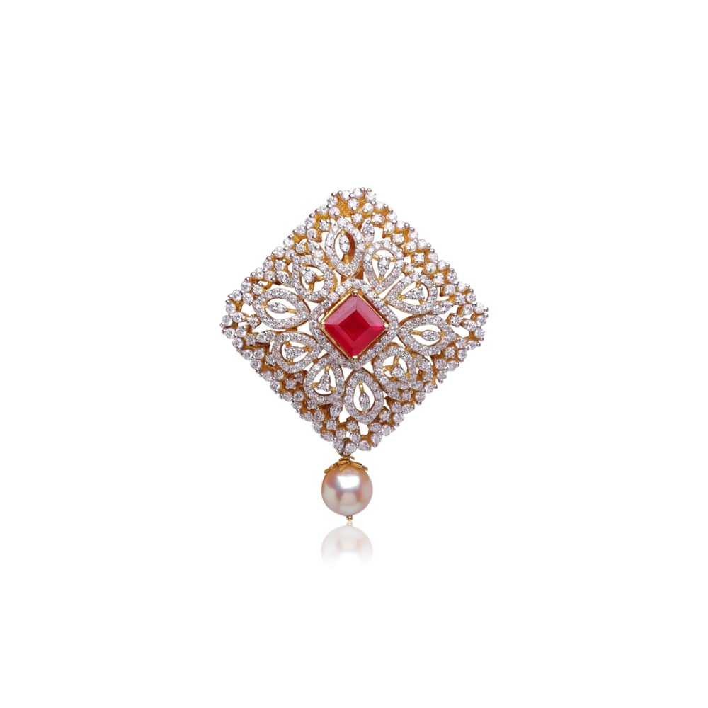 Princess Cut Gemstone Diamond Pendant