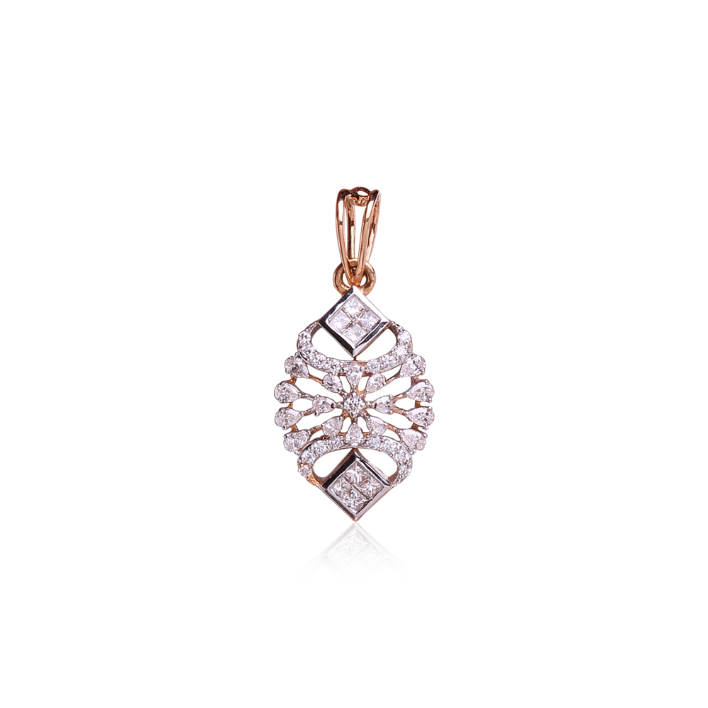 Floral Geometry Diamond Pendant