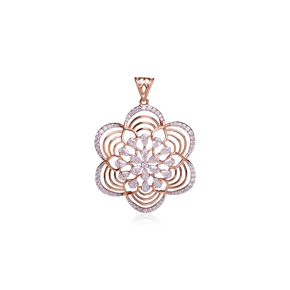 Dainty Floral Diamond Pendant