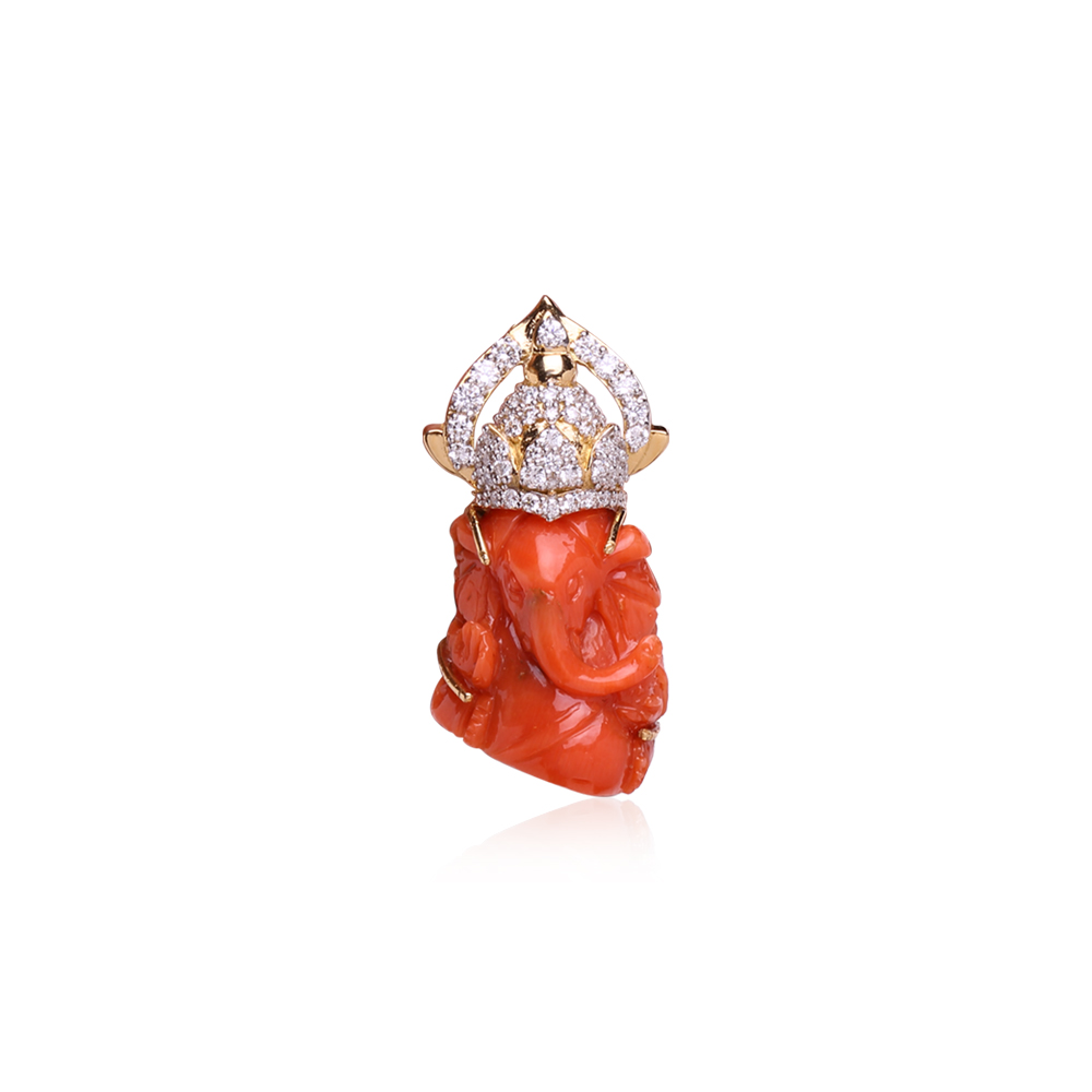 Diamond studded Mukhut Ganesha Pendant