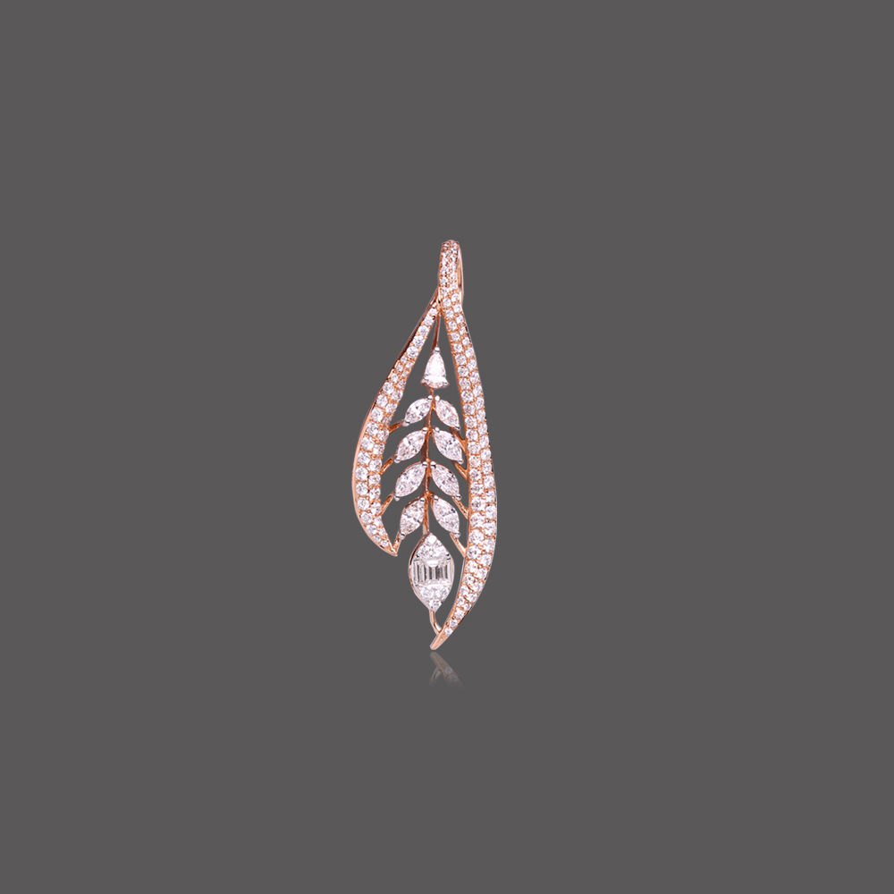 Leaf Inspired Diamond Pendant