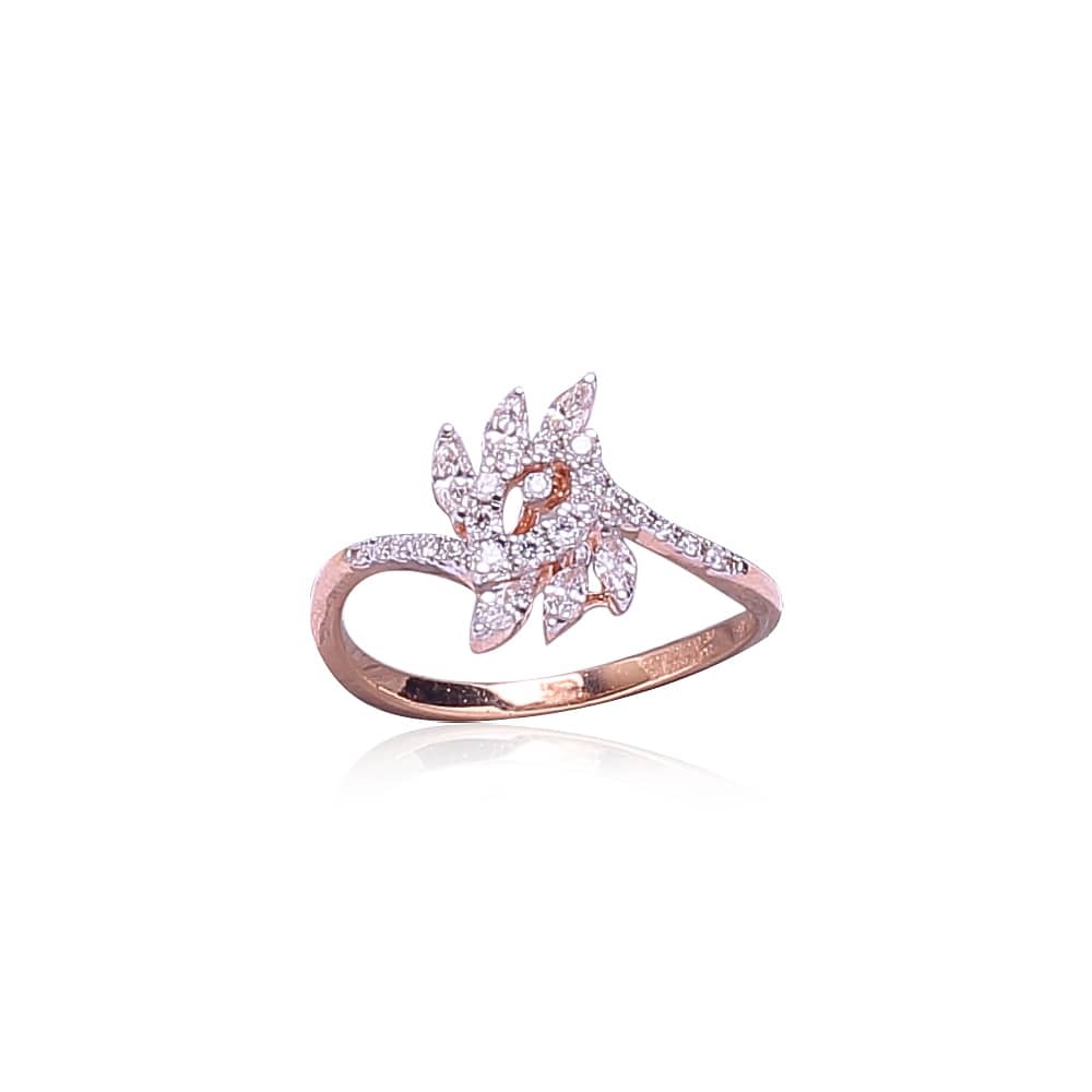 Glossy Floral Diamond Ring
