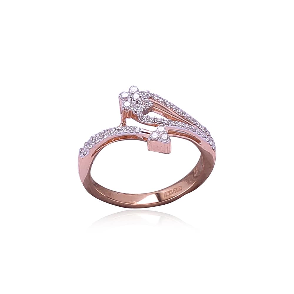 Dainty Contemporary Gold & Diamond Ring