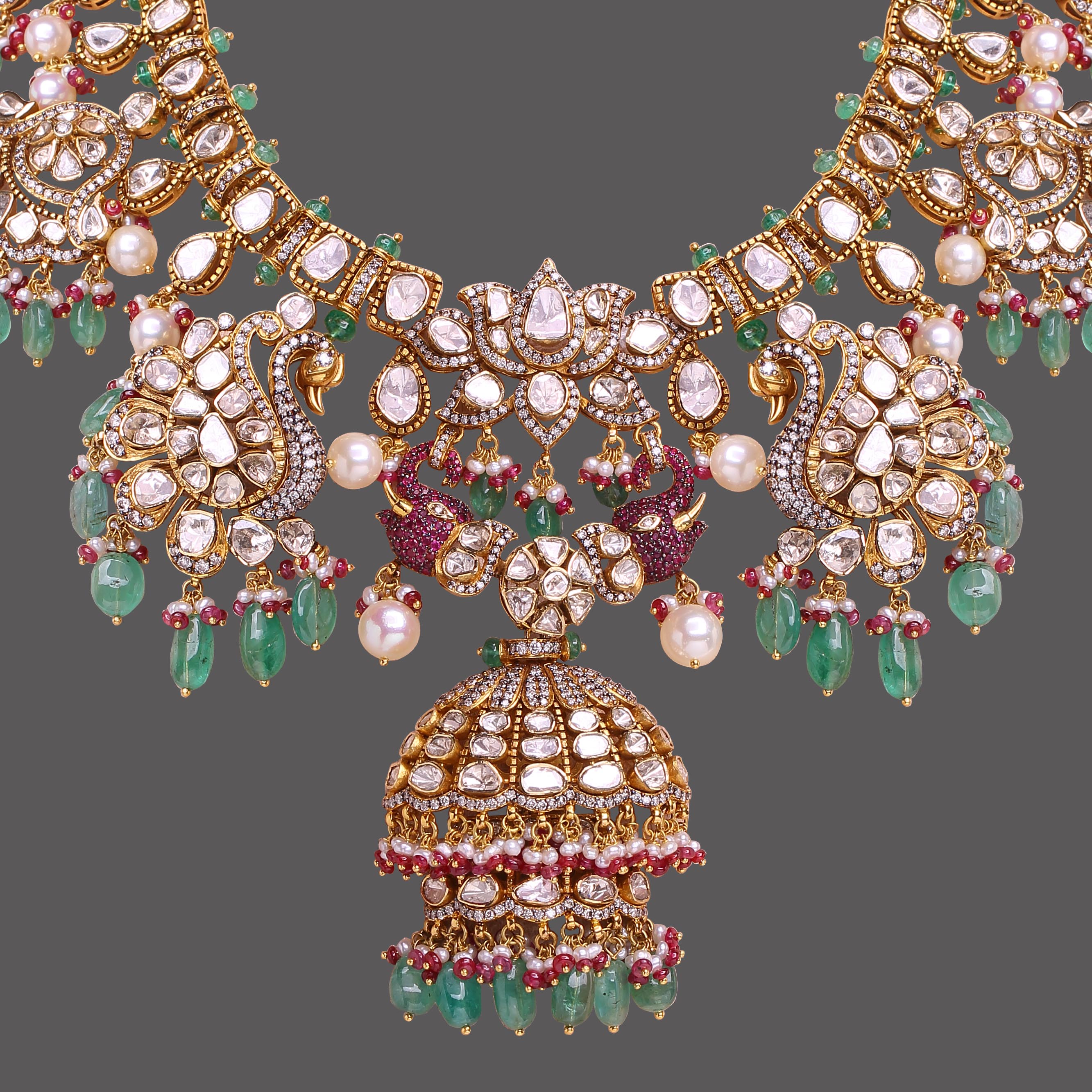 Peacock Heritage Polki Necklace Peacock Heritage Polki Necklace