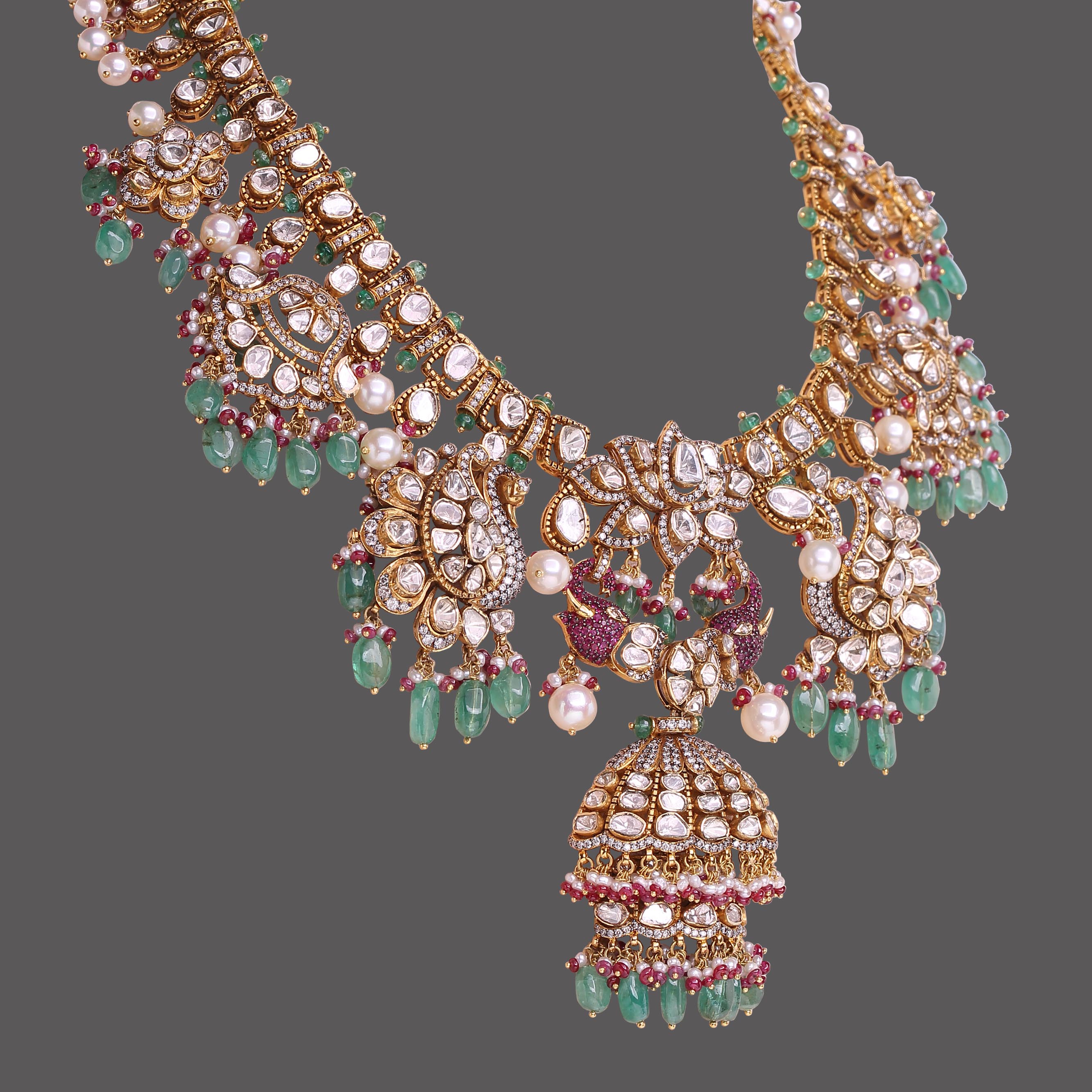 Peacock Heritage Polki Necklace Peacock Heritage Polki Necklace