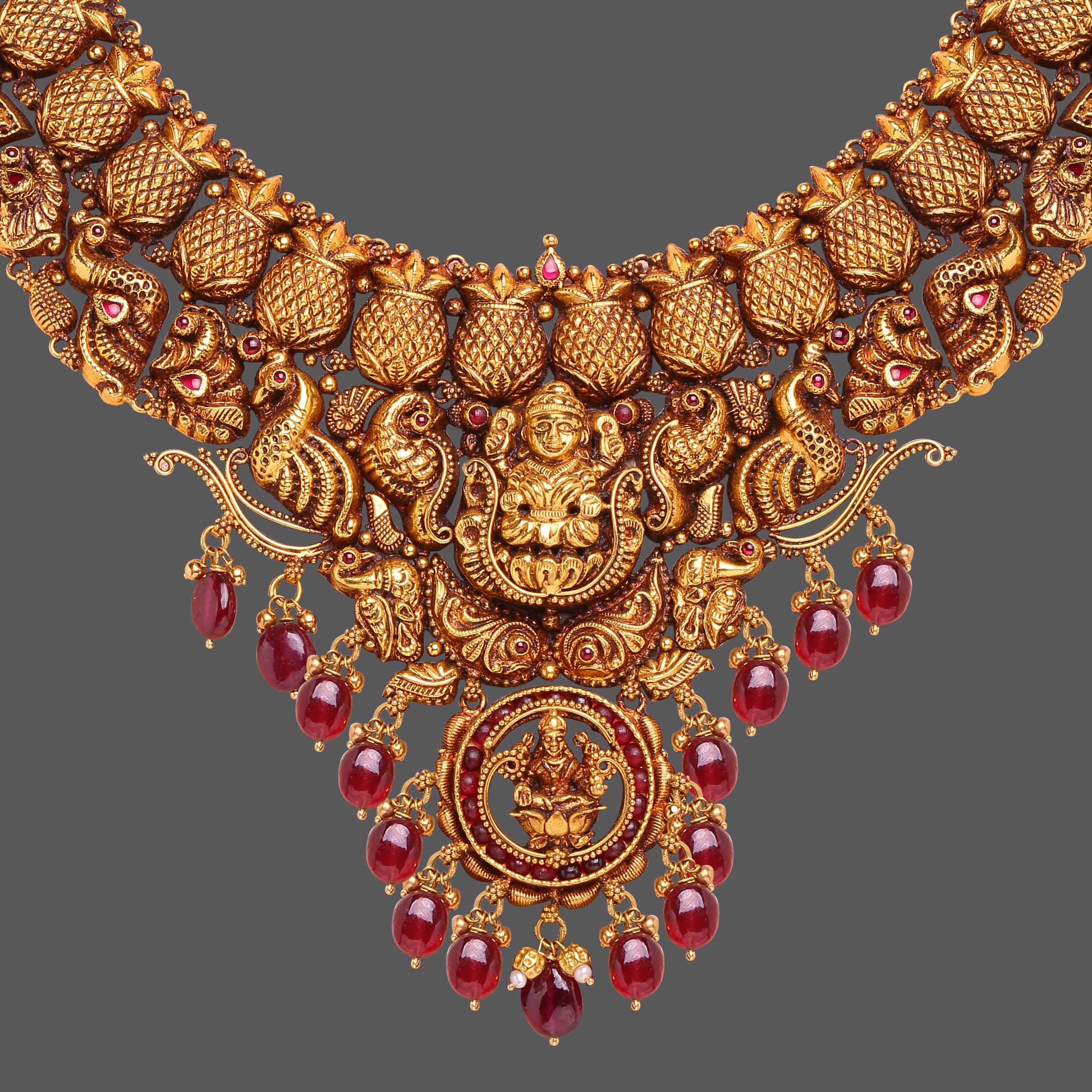 Ruby Studded Nakshi Necklace