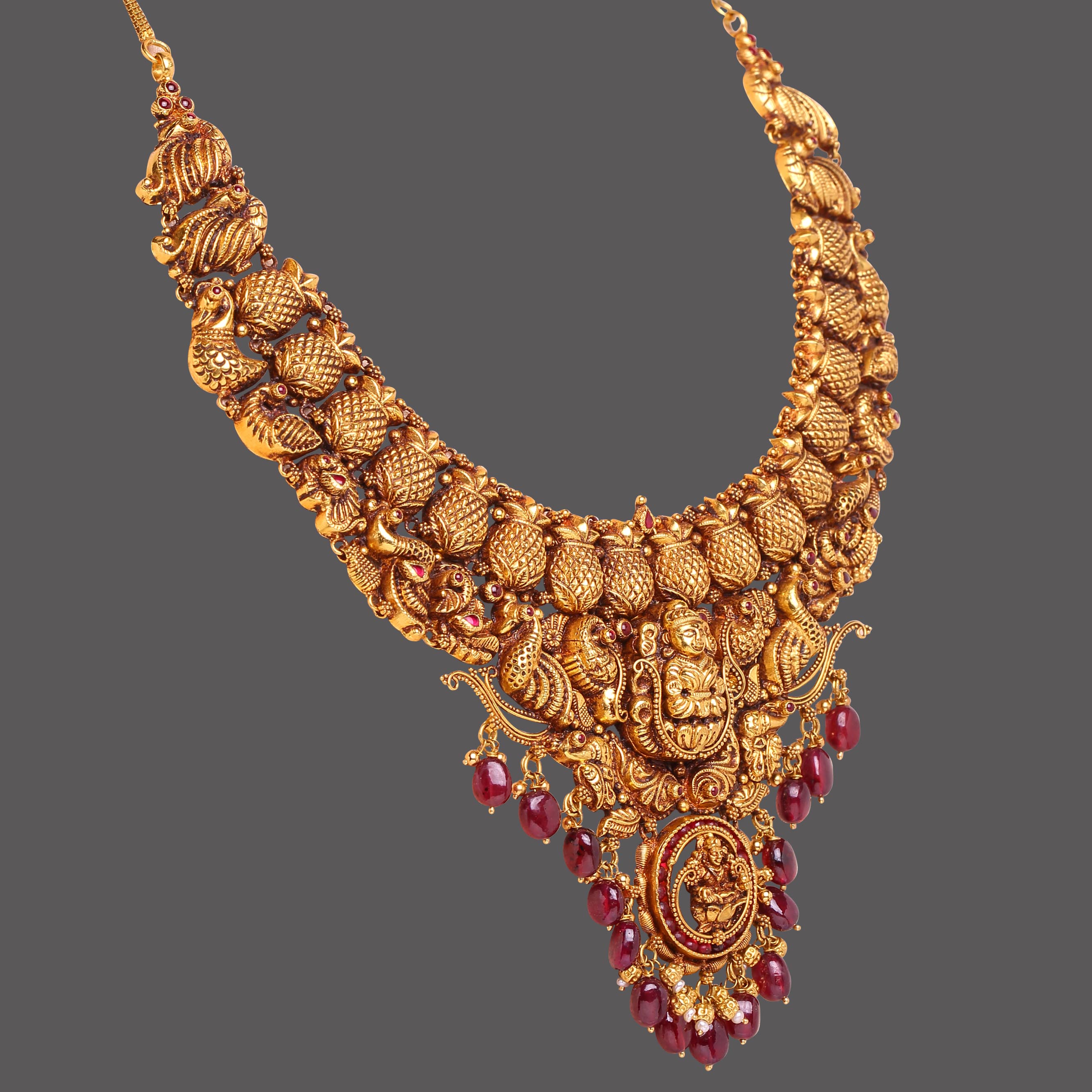 Ruby Studded Nakshi Necklace