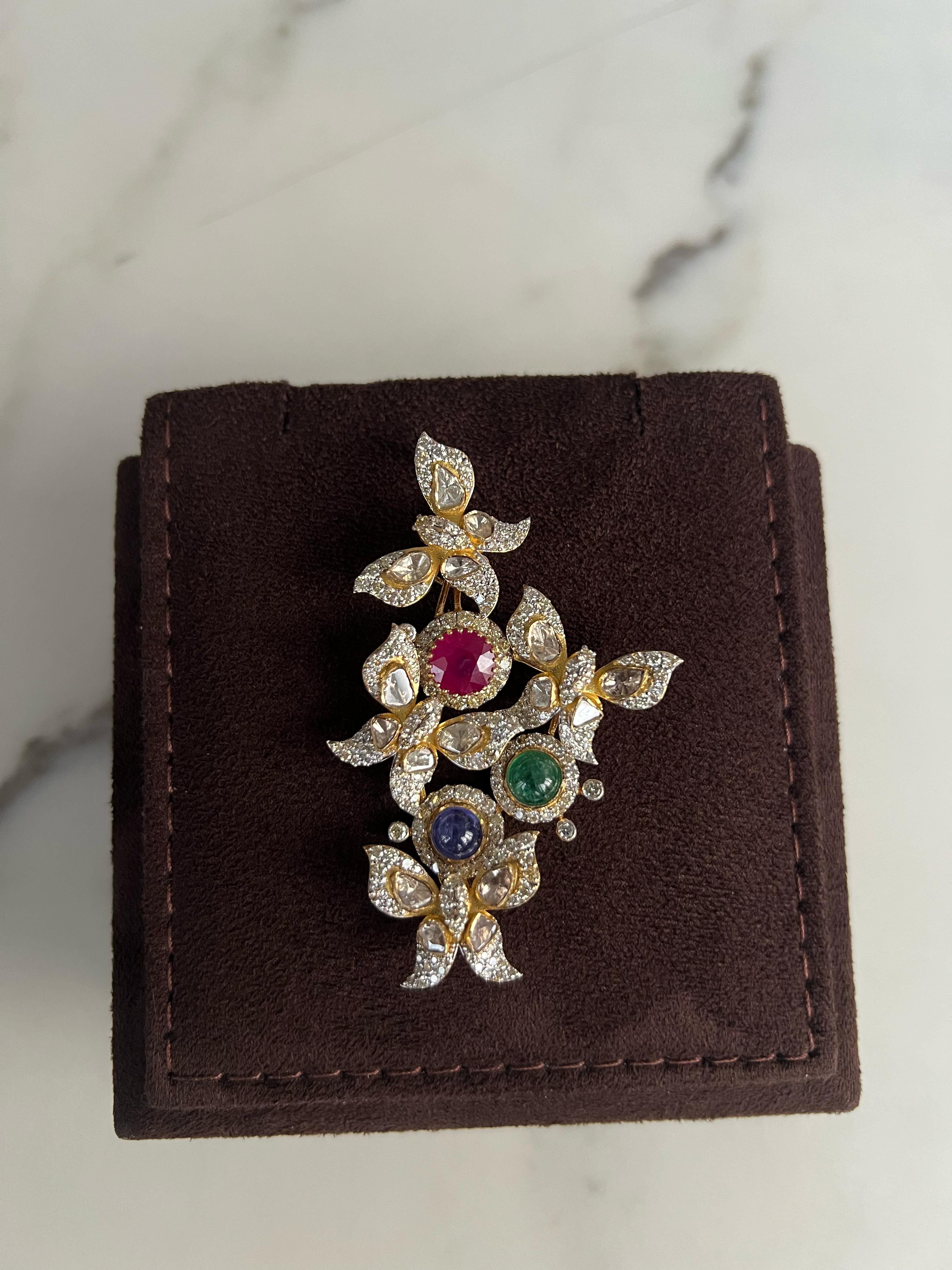Tri color polki pendant