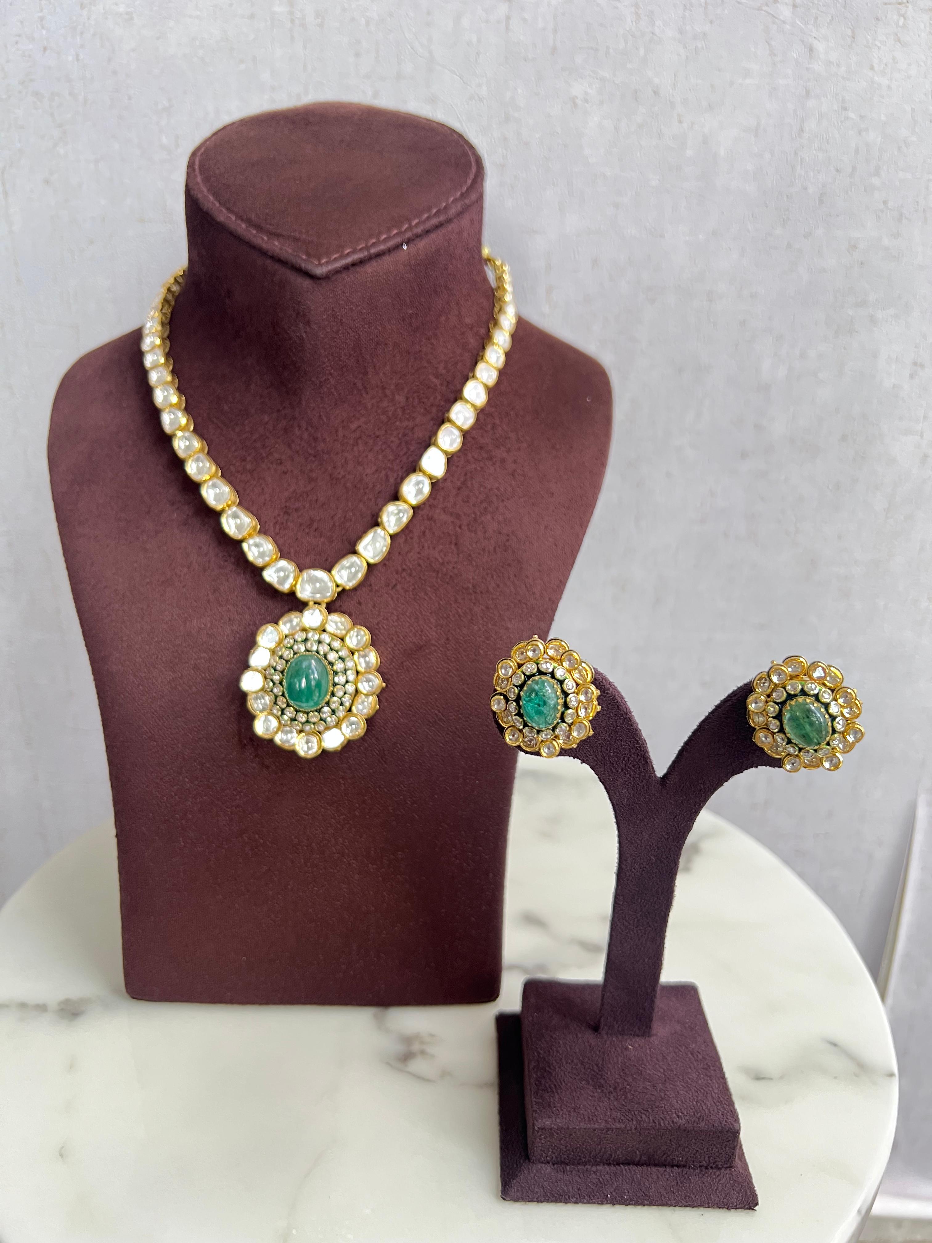 Classic Polki Necklace set With Kundan setting Classic Polki Necklace set With Kundan setting