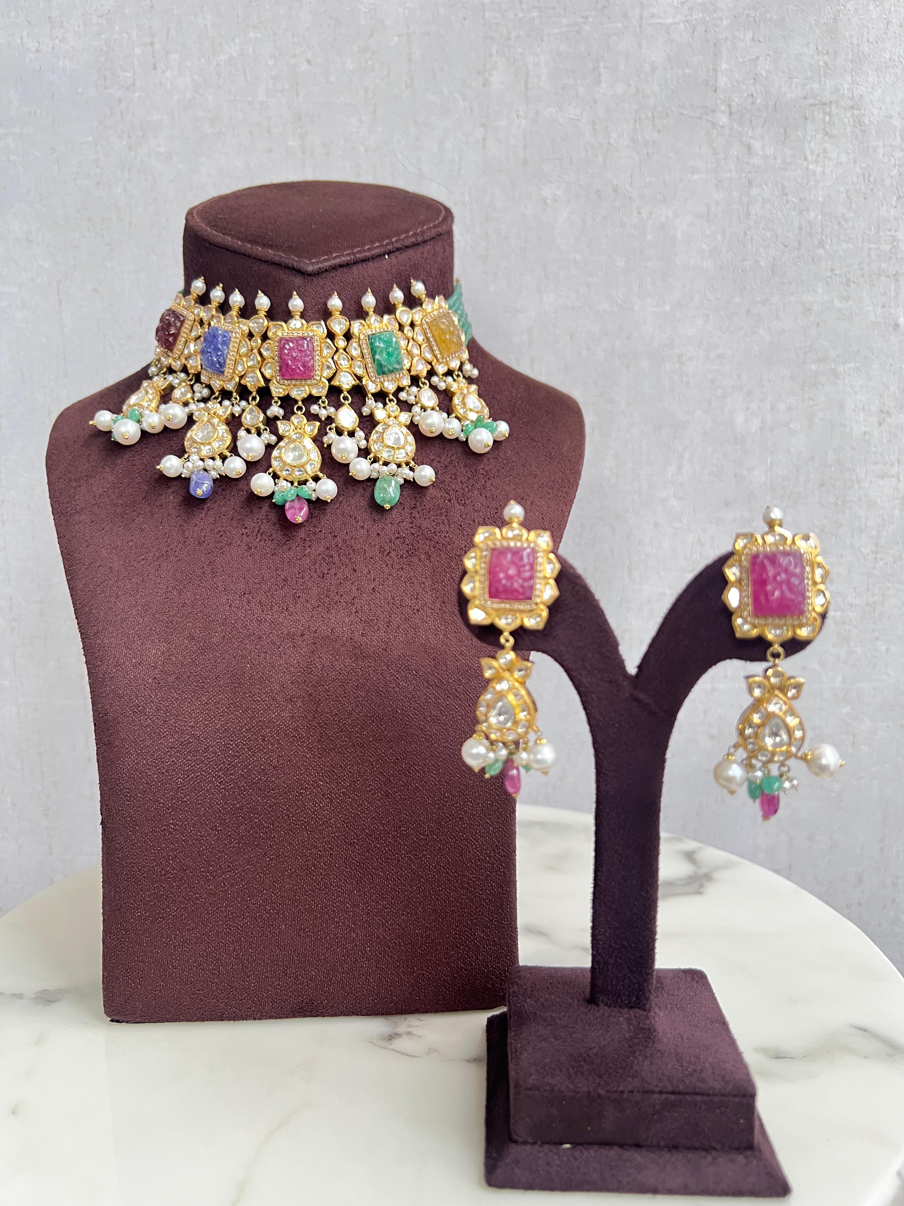 Kundan setting Navratan Polki set Kundan setting Navratan Polki set