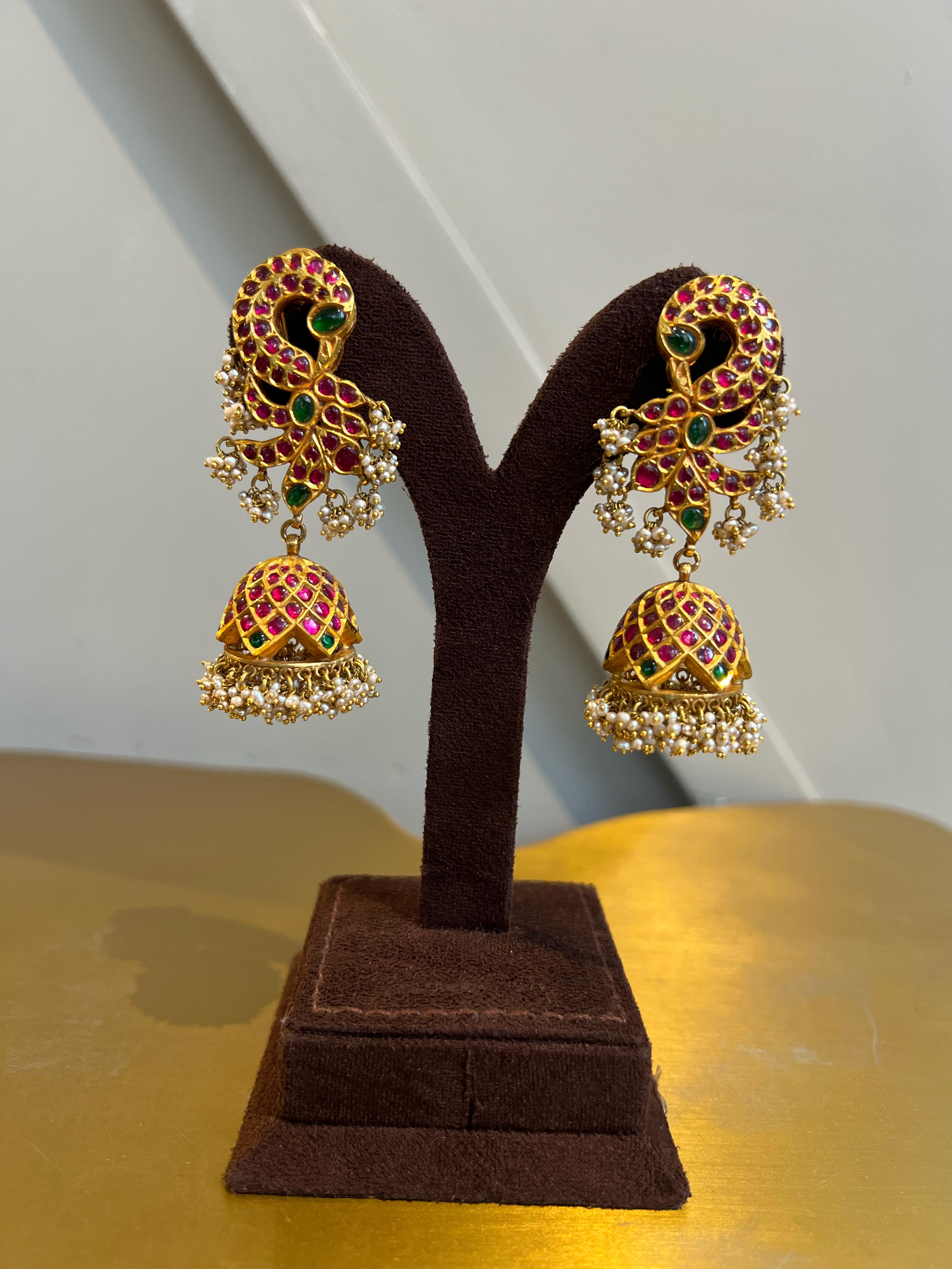 Traditional Peacock Kundan Jumki Traditional Peacock Kundan Jumki
