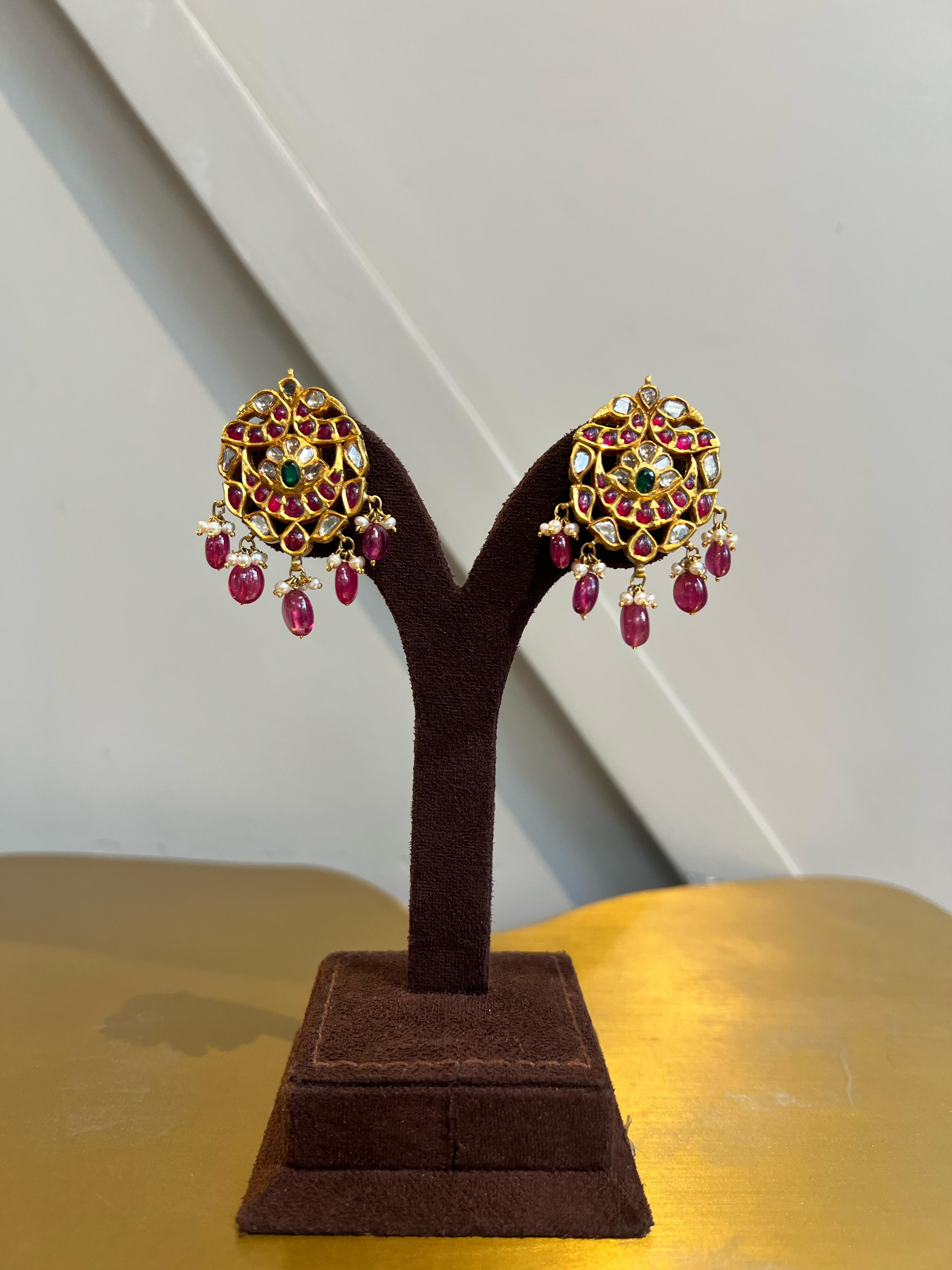 Beautiful Kundan Tops with Ruby Beads Beautiful Kundan Tops with Ruby Beads