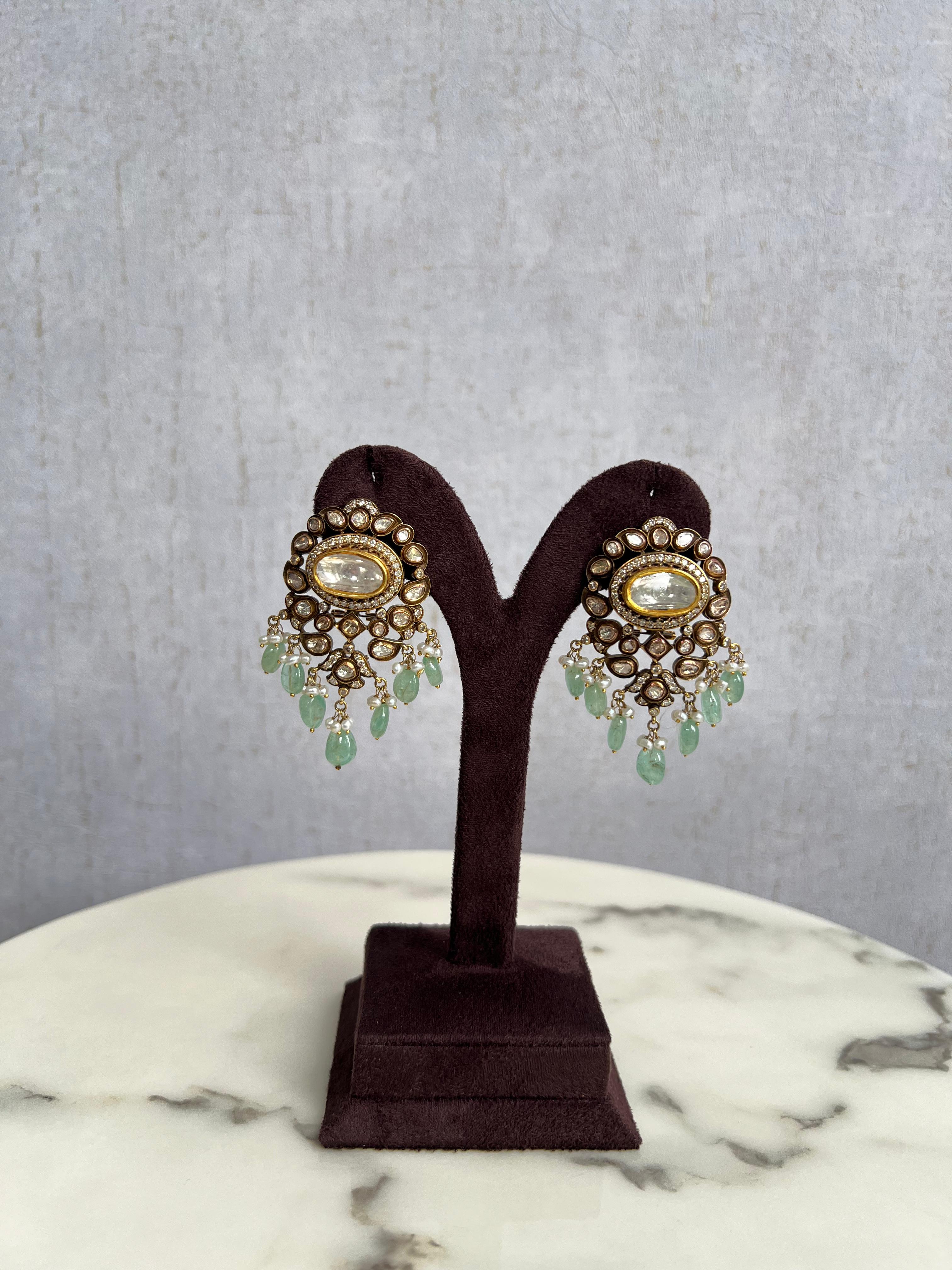 Victorian Hangings with Russian Emerald Beads Victorian Hangings with Russian Emerald Beads