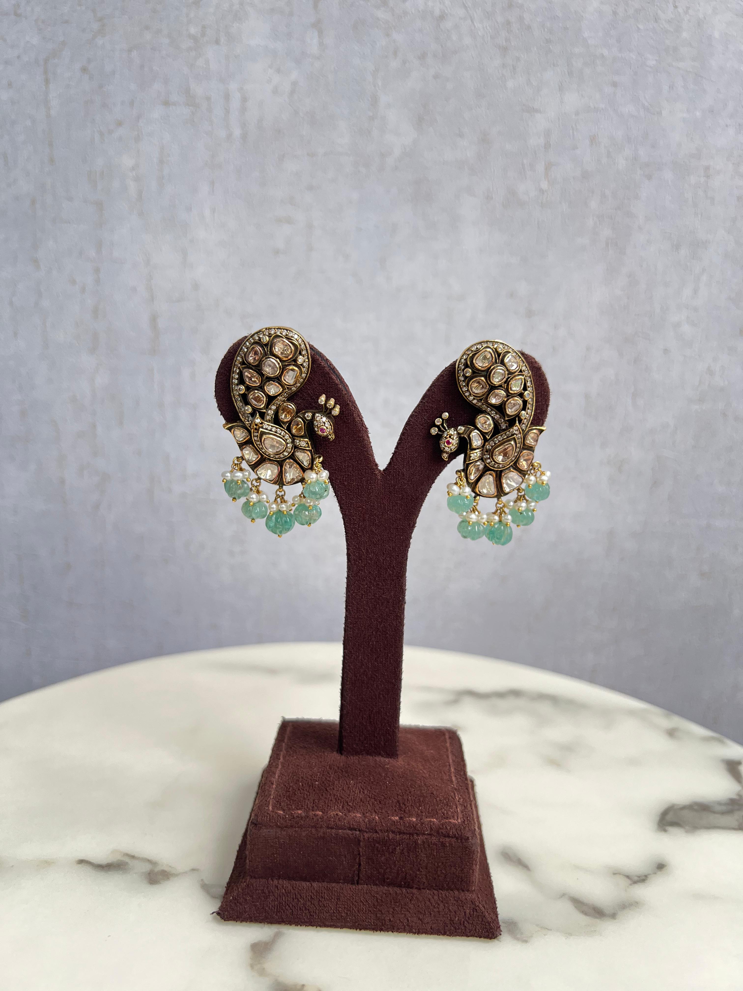 Peacock Motif Victorian Earrings Peacock Motif Victorian Earrings