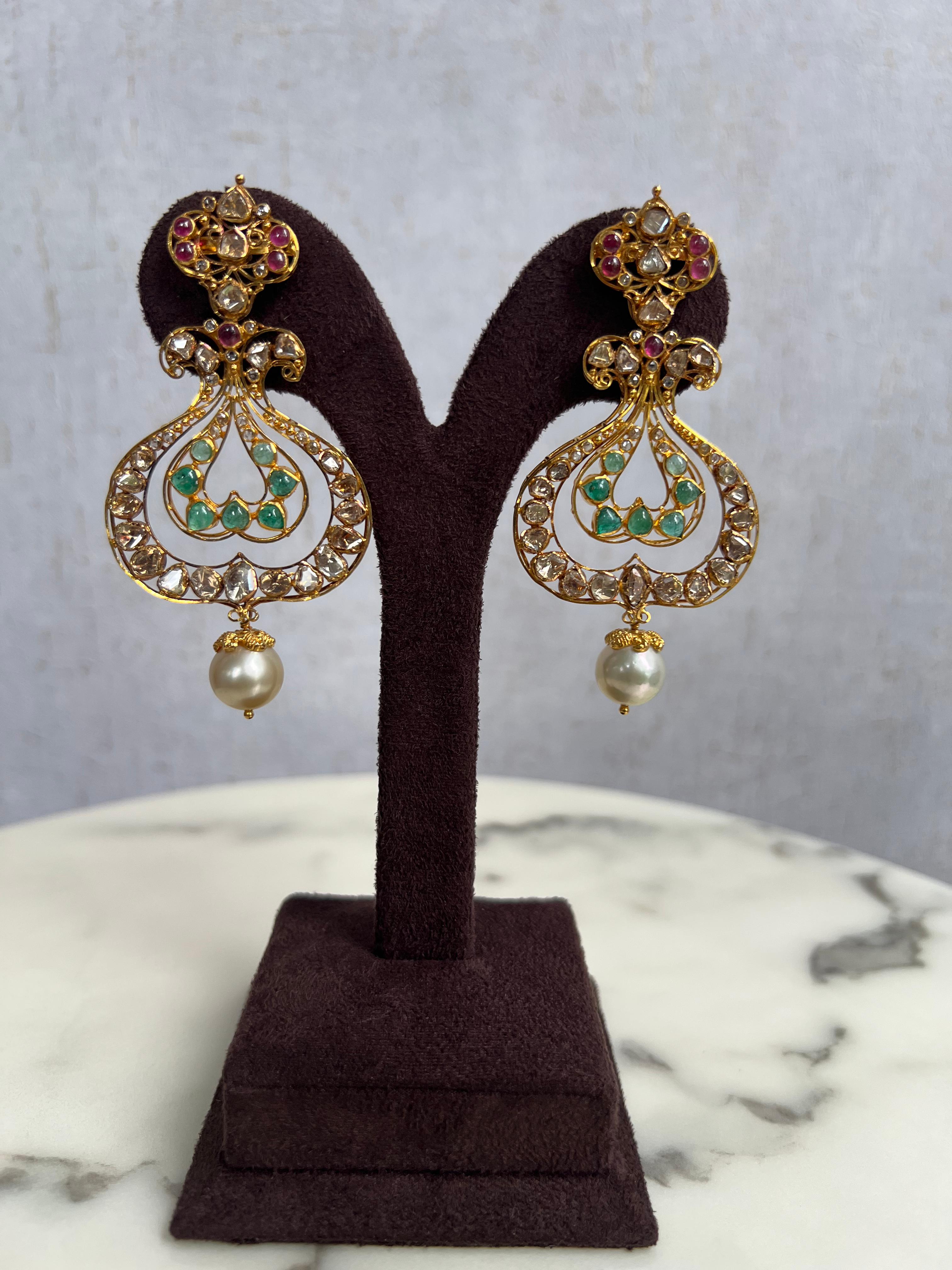 Unique Polki Chand Bali Unique Polki Chand Bali
