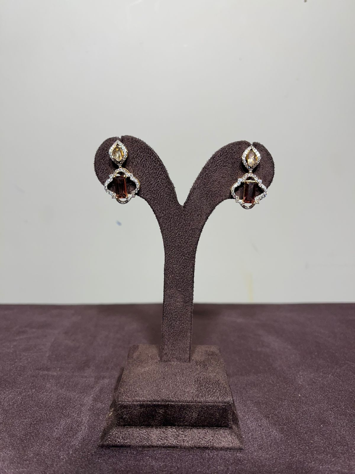 Intricate Polki Earrings with Tourmaline Intricate Polki Earrings with Tourmaline