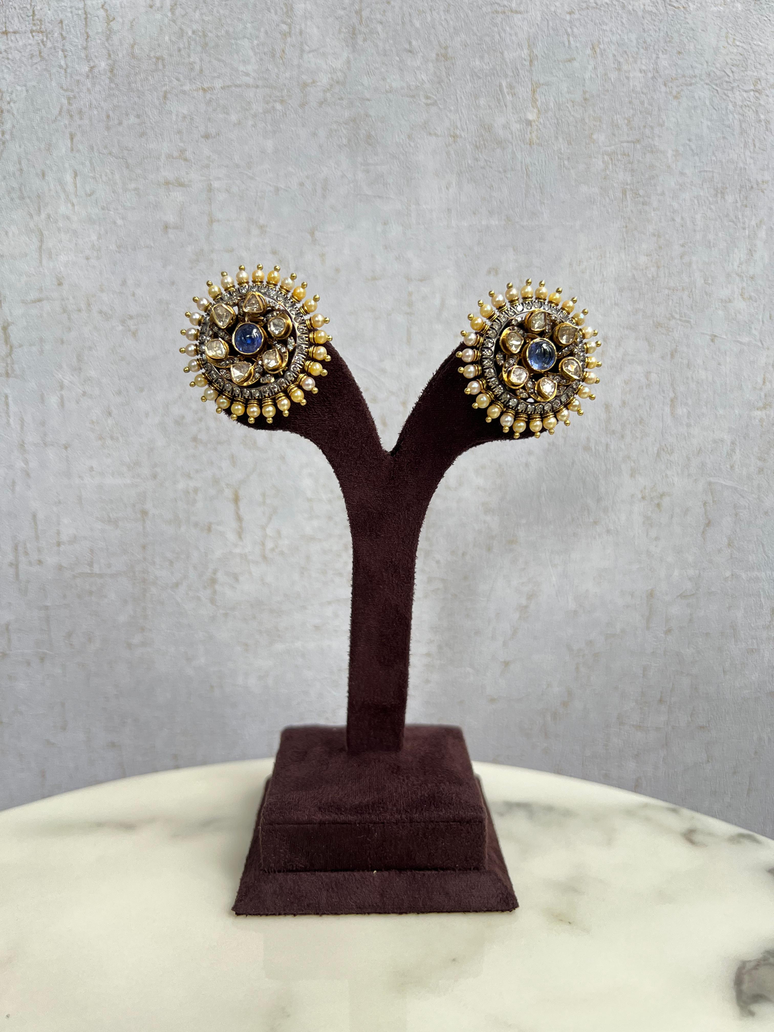 Victorian Cocktail Studs with Tanzanites Victorian Cocktail Studs with Tanzanites