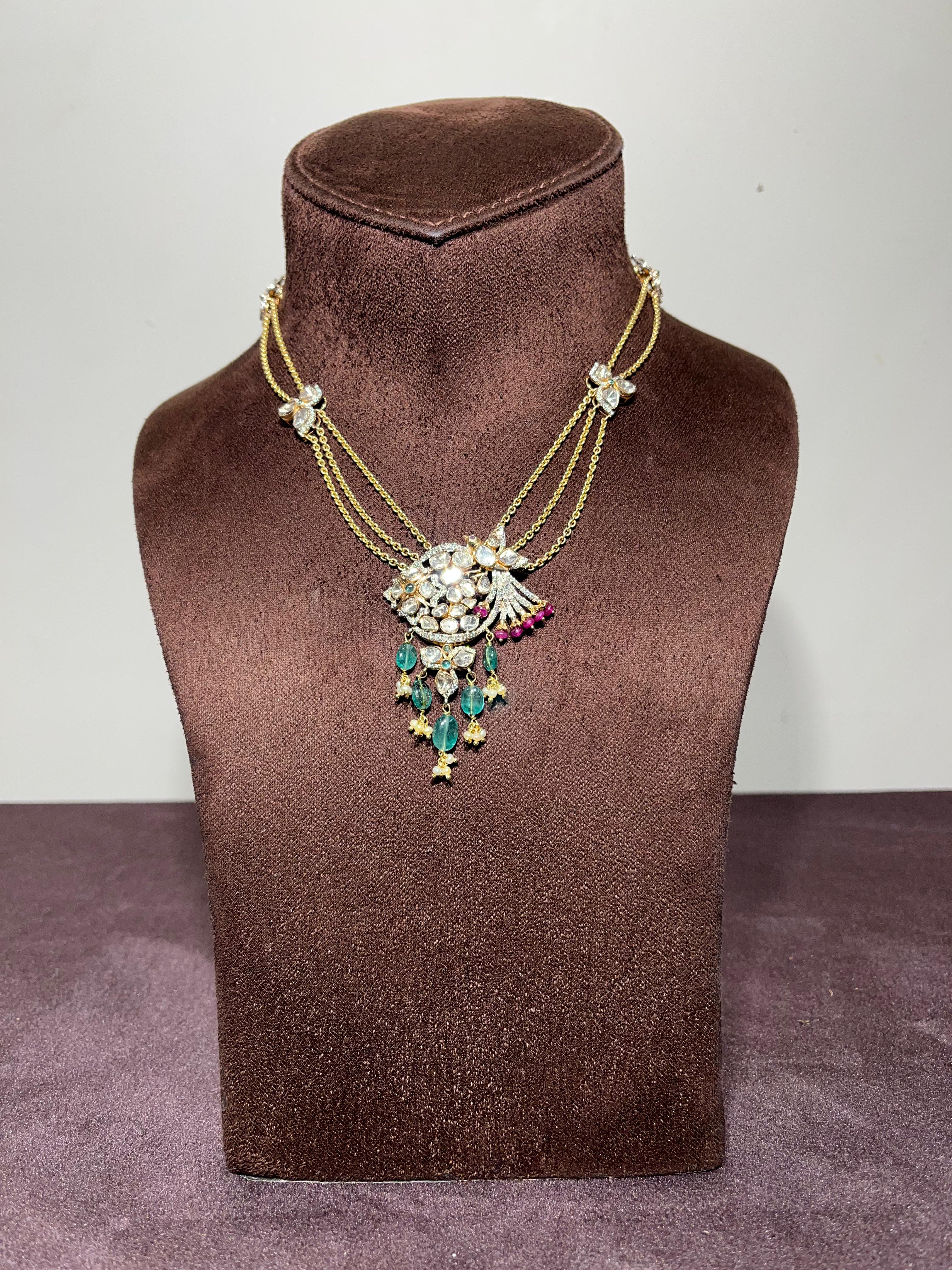 Polki Pendant Chain Polki Pendant Chain