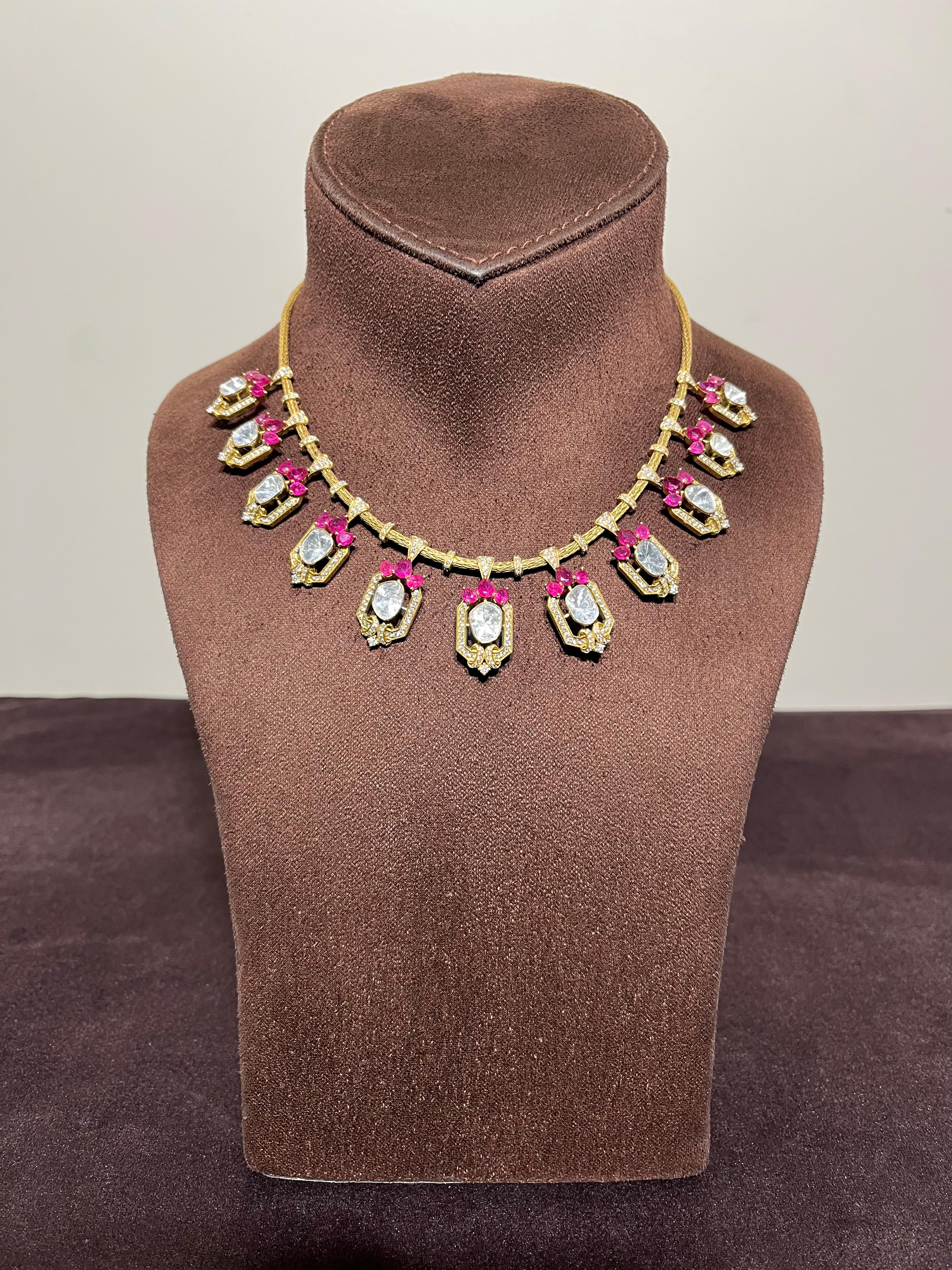 Geomentric Motif Italian Kanti Style with Rubies Geomentric Motif Italian Kanti Style with Rubies
