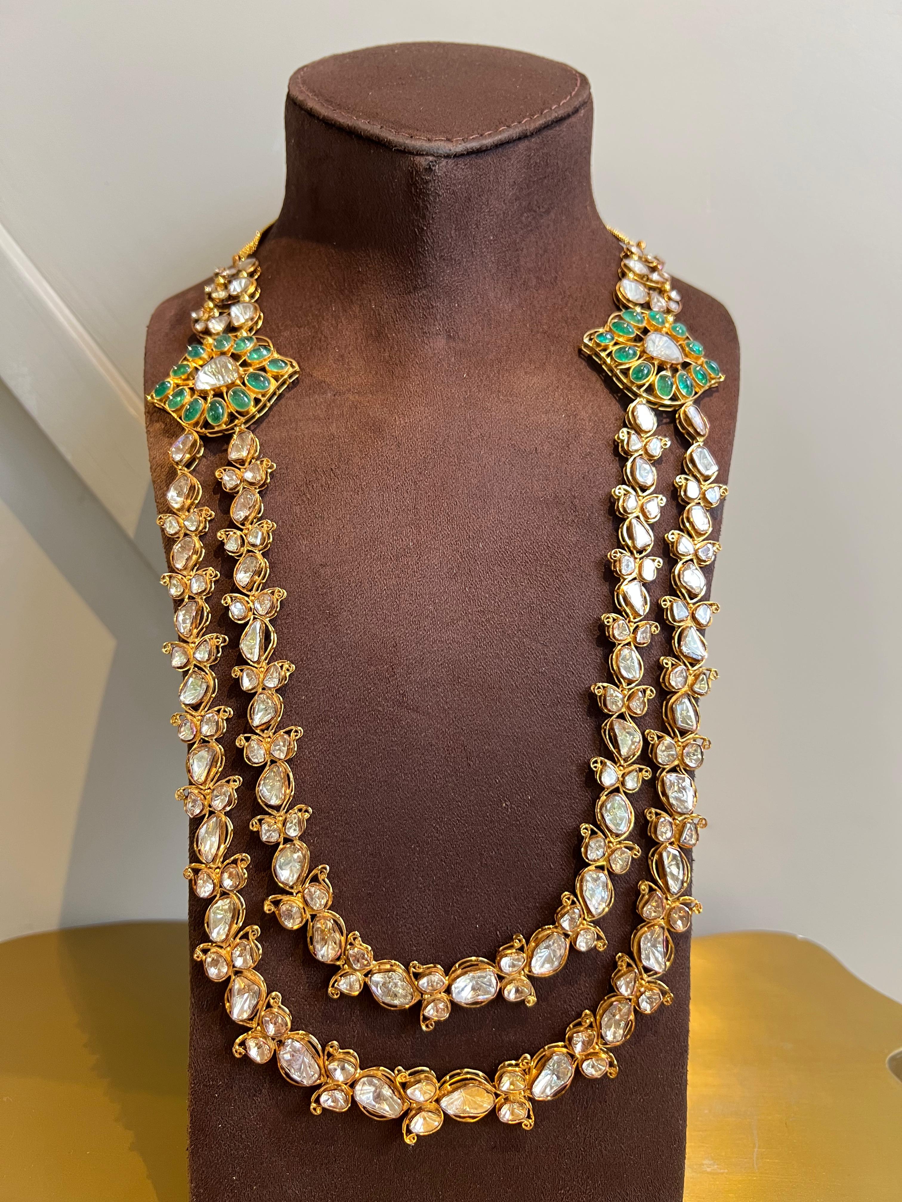 Majestic Polki Necklace with Emerald Majestic Polki Necklace with Emerald